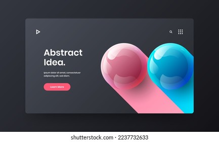 El concepto de póster de esferas realistas y de moda. Diseño de vectores de informe anual simple.