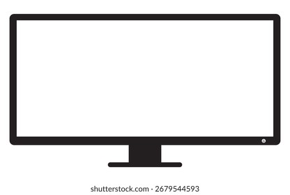 Trendy realistic thin frame monitor mock up with blank white screen isolated. Vector illustration. EPS10