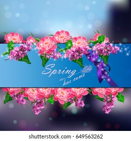 Trendy realistic vector illustration of rose bush or bouquet of roses. Spring or summer design, original floral template of invitation