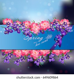 Trendy realistic vector illustration of rose bush or bouquet of roses. Spring or summer design, original floral template of invitation
