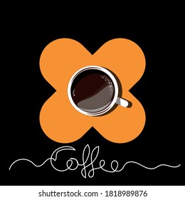 Trendy realistic vector illustration of white cups of aromatic coffee with froth top view. popular design cappuccino, americano, espresso, mocha, latte, cocoa