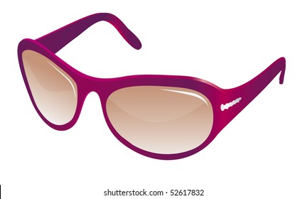 Trendy red sunglasses for women. Vector illustration