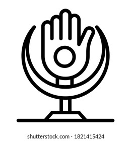 A trendy religion hand of fatima vector, line icon 