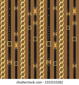 Trendy repeating print on brown backdrop