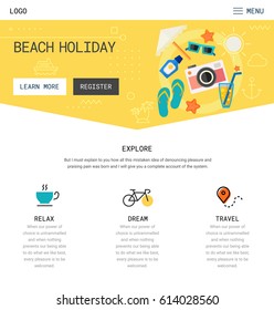 Trendy responsive landing page or one page website template, with new retro 80s - 90s style design, for startups and apps.