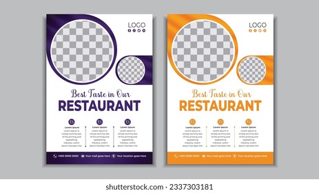 Trendy restaurant flyer and food social media post design 