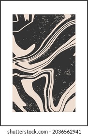 Trendy retro 1970s style abstract wall art poster