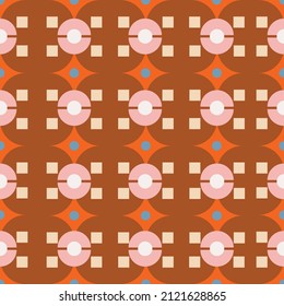 Trendy Retro Geometric seamless pattern vector EPS10 ,Design for fashion , fabric, textile, wallpaper, cover, web , wrapping and all prints on Vintage brown background 
