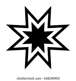 Trendy retro star icon .