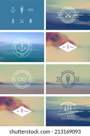 Trendy Retro Vintage Insignias Bundle 100% vector shape. 