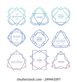 Trendy Retro Vintage Insignias Bundle.  Vector set of outline emblems and badges - abstract hipster logo templates
