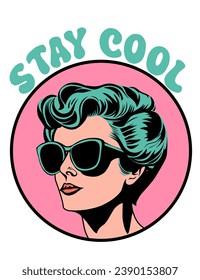 Trendy Retro Vintage Pop Art: Stylish Woman in Captivating Representation