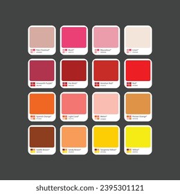 Trendy RGB color combination for UI design with hex code