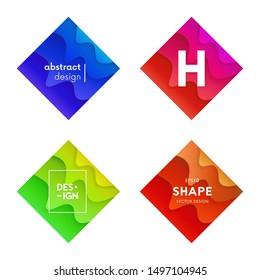 Trendy rhombus geometric shape. H letter logo.