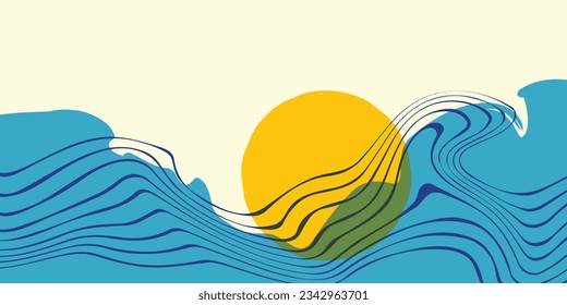 Trendy risograph aesthetic. Bright colors and unique textures. Vector illustration