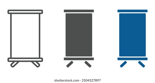 Trendy Roll-up-Banner, Vektorsymbole