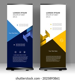 Trendy Roll up banner vertical template design, for brochure, business, flyer, infographics. modern x-banner and flag-banner advertising. vector illustration