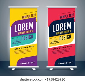 trendy roll up standee banner template design