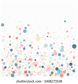 Trendy Romantic Confetti, Hipster Wedding Vector Texture. New Year, Valentine, Party or Birthday Celebration Falling Dots, Flying Circles Festive Background. Cool Love, Romance Elegant Background.