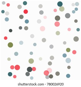 Trendy Romantic Confetti, Hipster Wedding Vector Texture. Christmas, Valentine Birthday Party Celebration Flying Circles, Magic Falling Dots Background. Cool Love, Romance Elegant Confetti.