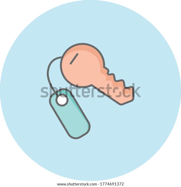 Trendy room keys icon on blue background for web
and mobile graphic.