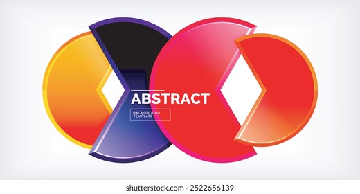 Trendy round shapes with triangular angle design element. Vector Illustration For Wallpaper, Banner, Background, Card, Book Illustration, landing page