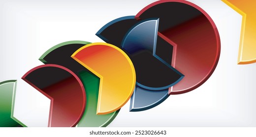 Trendy round shapes with triangular angle design element. Vector Illustration For Wallpaper, Banner, Background, Card, Book Illustration, landing page