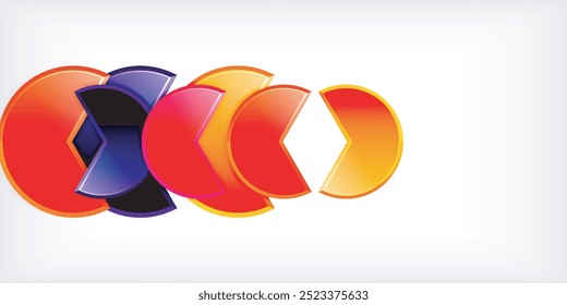 Trendy round shapes with triangular angle design element. Vector Illustration For Wallpaper, Banner, Background, Card, Book Illustration, landing page