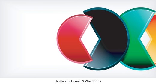 Trendy round shapes with triangular angle design element. Vector Illustration For Wallpaper, Banner, Background, Card, Book Illustration, landing page