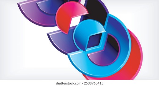 Trendy round shapes with triangular angle design element. Vector Illustration For Wallpaper, Banner, Background, Card, Book Illustration, landing page