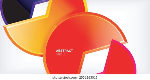 Trendy round shapes with triangular angle design element. Vector Illustration For Wallpaper, Banner, Background, Card, Book Illustration, landing page