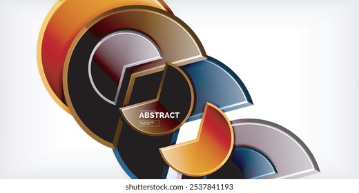 Trendy round shapes with triangular angle design element. Vector Illustration For Wallpaper, Banner, Background, Card, Book Illustration, landing page