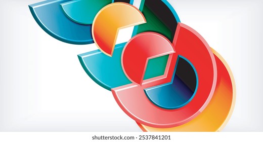 Trendy round shapes with triangular angle design element. Vector Illustration For Wallpaper, Banner, Background, Card, Book Illustration, landing page