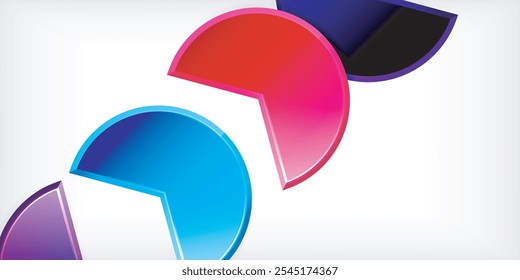 Trendy round shapes with triangular angle design element. Vector Illustration For Wallpaper, Banner, Background, Card, Book Illustration, landing page