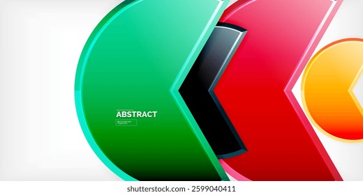 Trendy round shapes with triangular angle design element. Vector Illustration For Wallpaper, Banner, Background, Card, Book Illustration, landing page