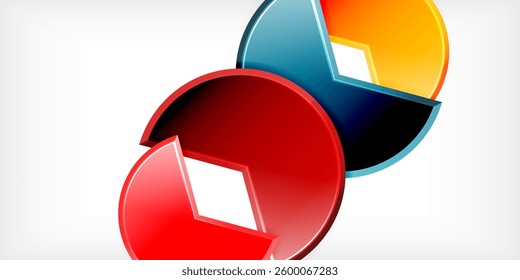 Trendy round shapes with triangular angle design element. Vector Illustration For Wallpaper, Banner, Background, Card, Book Illustration, landing page