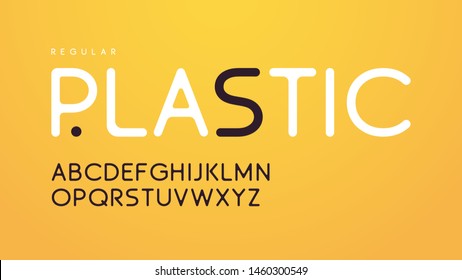 Trendy rounded slim style vector alphabet, uppercase letter set, font, typography.