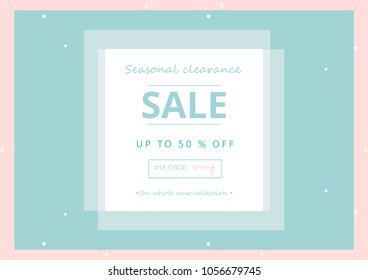 Trendy Sale Banner Design with different hand drawn organic shapes and textures. Social Media Cute backdrop for advertising, web design, posters, invitations, greeting cards, birthday, anniversary