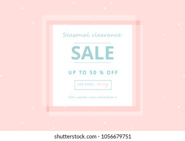 Trendy Sale Banner Design with different hand drawn organic shapes and textures. Social Media Cute backdrop for advertising, web design, posters, invitations, greeting cards, birthday, anniversary