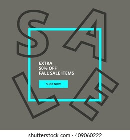 Trendy sale banner template. Flat design. Vector.