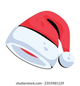 Trendy santa hat flat icon  