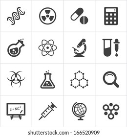 Trendy science icons white  Vector elements