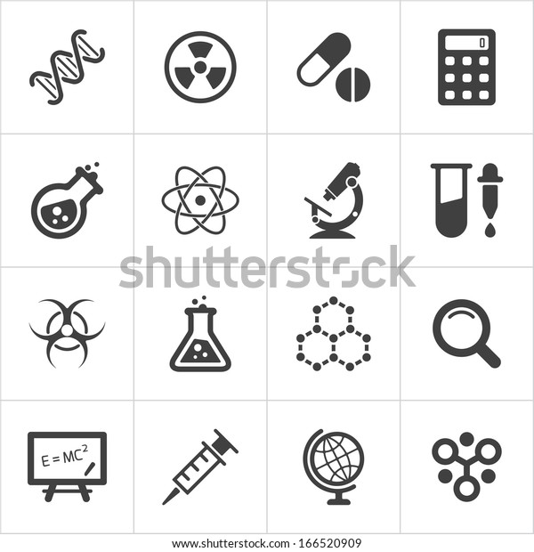 Trendy science\
icons on white. Vector\
elements