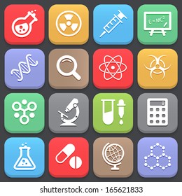 Trendy science icons for web or mobile. Vector elements