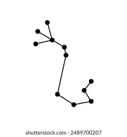 Trendy scorpio sagittarius zodiac constellation. Vector illustration