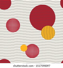 Trendy seamless abstract background. Beige background with geometry circles.  Vector composition.