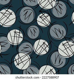 Trendy seamless abstract background with circles and squares.