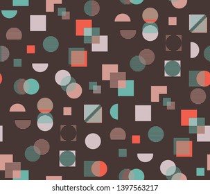 Trendy seamless abstract pattern with geometric shapes. Abstract background for invitation, brochure, poster, promotion template.