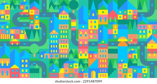 Modelo de fondo de diseño del patrón geométrico suizo de diseño del vector urbano Bauhaus, sin costura y a la moda