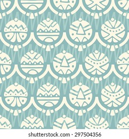 Trendy seamless backdrop.  Abstract tribal pattern. Hand drawn ethnic background. Use for fabric design, pattern fills, web page background